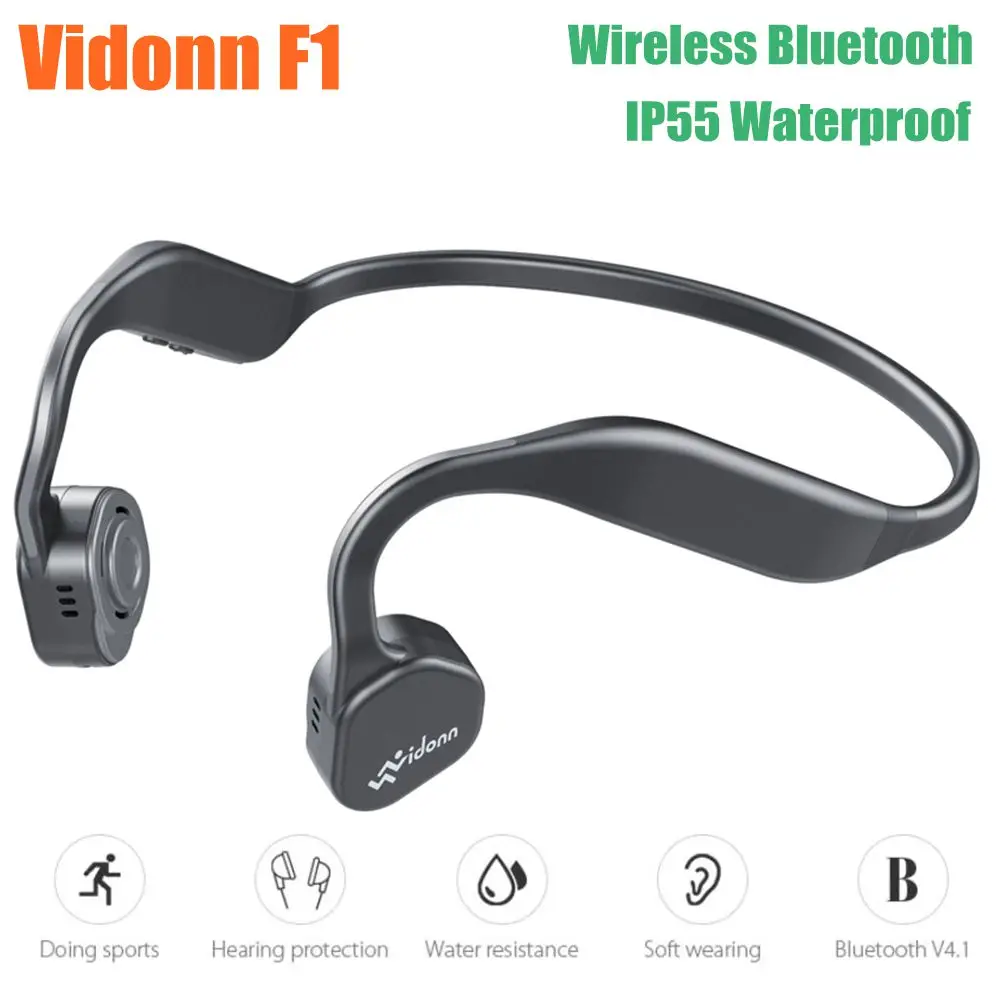 Vidonn F1 Беспроводной костной проводимости Hi-Fi Bluetooth наушники Micro Шум шумоподавления