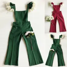 Одежда для маленьких девочек; кружевной комбинезон; вечерние широкие брюки; Детский Повседневный женский комбинезон; кружевные комбинезоны