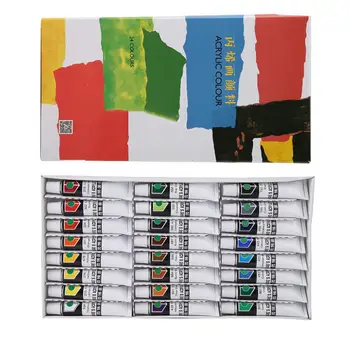 

12/18/24 Colors Acrylic Paint Set 12ml Tube Waterproof Hand Painting Pigment Acrylic Paints