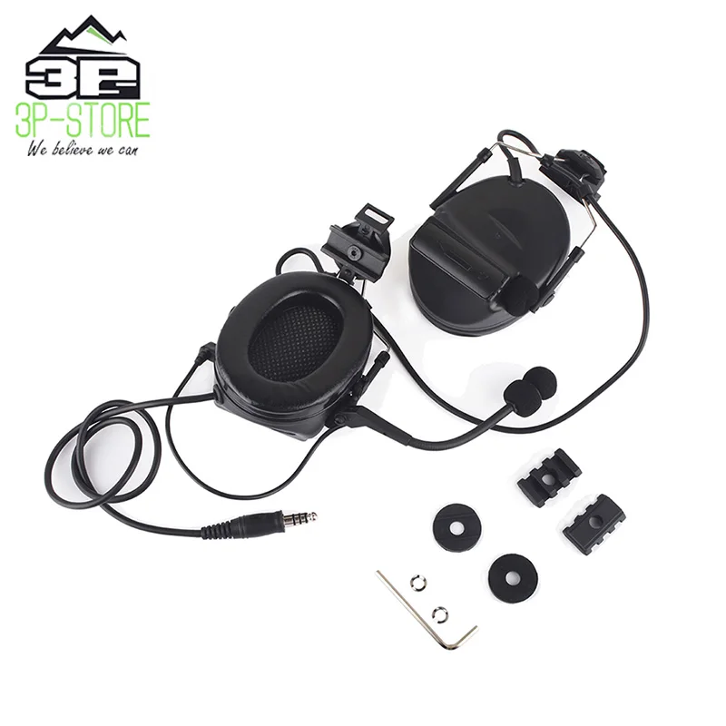 

WADSN Airsoft Comtac II Aviation Headset With Rail Adapter For OPS FAST Helmet Softair Tactical Comtac2 headphones WZ031