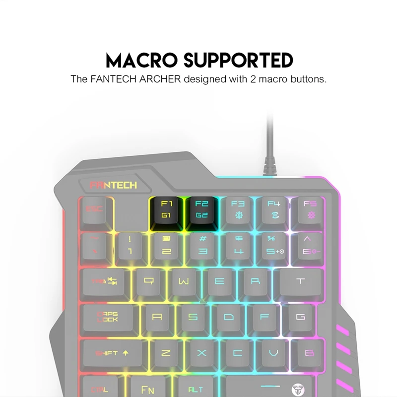 Fantech K512 Rgb подсветка 35 клавиш эргономичная Игровая Usb Проводная Механическая