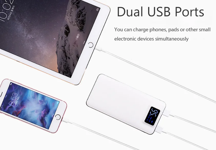 

External Battery Power Bank for Xiaomi Mi IPhone,Pover Bank 10000mAh LED Display Powerbank Fast Charger External Battery