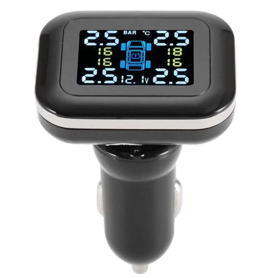 

Portable Car Tire Pressure Monitoring System Wireless LCD Display with 4 External Sensor Tire Pressure Gauge Car Accessories