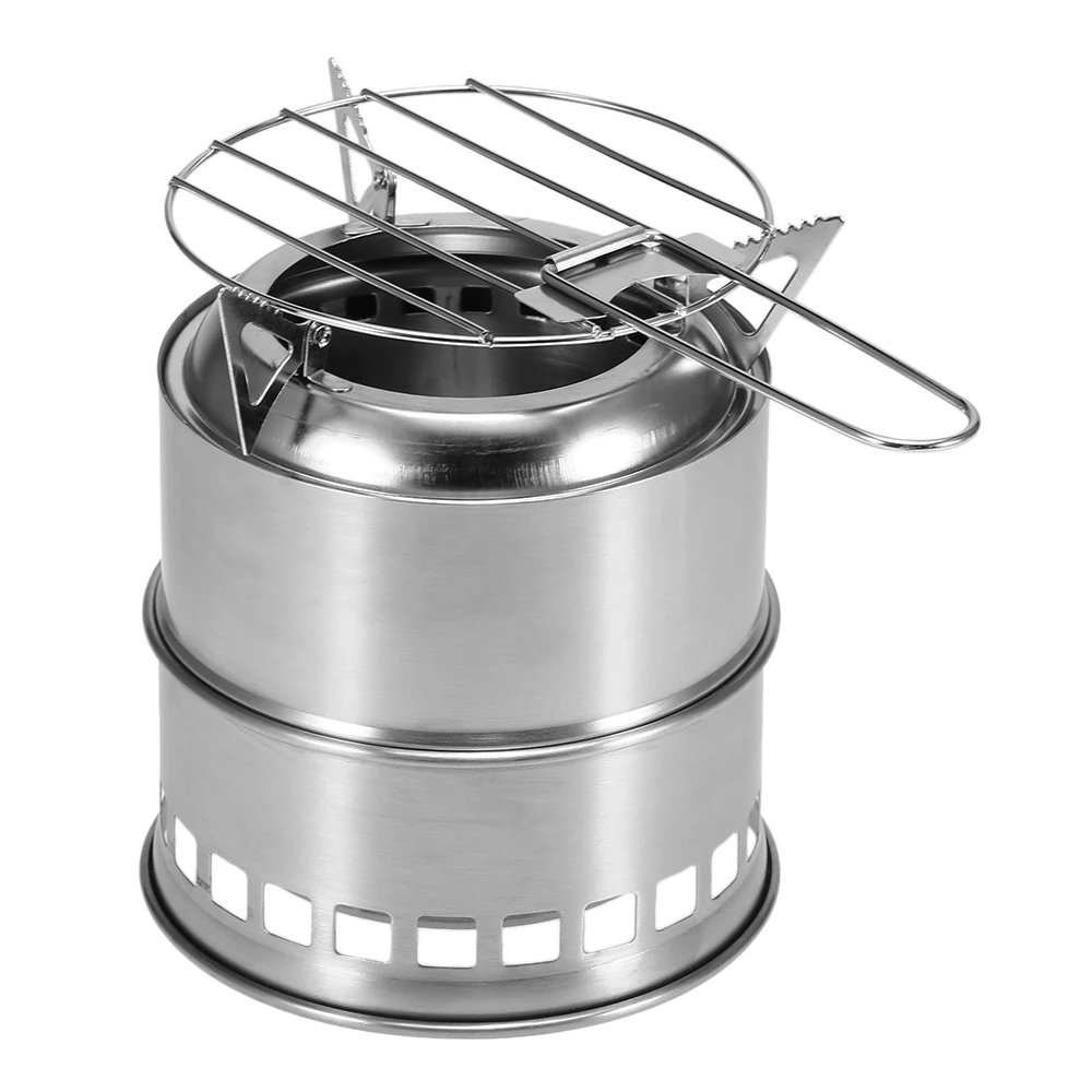 

outdoor picnic Portable Folding Camping Stove Outdoor Cooking Wood Burning Stove and Grill Net Hiking camping Picnic BBQ stove