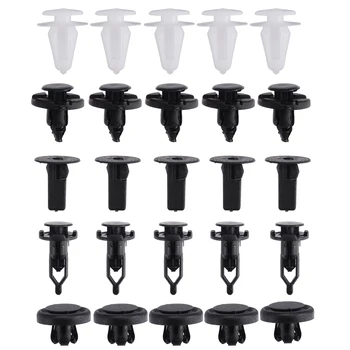 

Mayitr 25pcs Push Rivet Trim Bump Panel Lock Nut Fastener Clip Set Black+White For Toyota Avensis most models