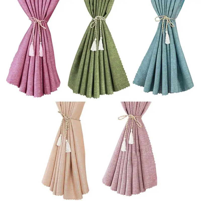 

Cotton Linen Thickened Single Bed Curtains Shading Cloth Dormitory Solid Color Bed Curtain Colorfast And Easy To Install