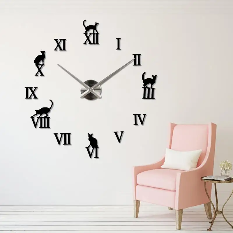 

Creative Wall Clock Promotional Living Room Mute Minimalist Wall Clock DIY Roman Numeral Wall Clock Mirror Wall Clock