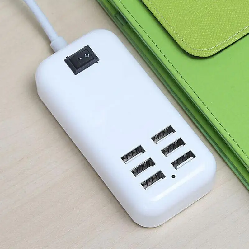

6-Port Charging Socket Travel Multi-Port Fast Charger Adapter USB Smart Socket USB Travel Socket For Mobile Phone Tablet