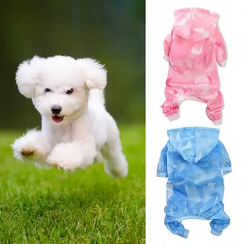 

Pet Four-leg Raincoat Summer Thin Model Sun Protection Clothes for Toy Poodle Pomeranian Puppy Small Dogs Pet Clothing