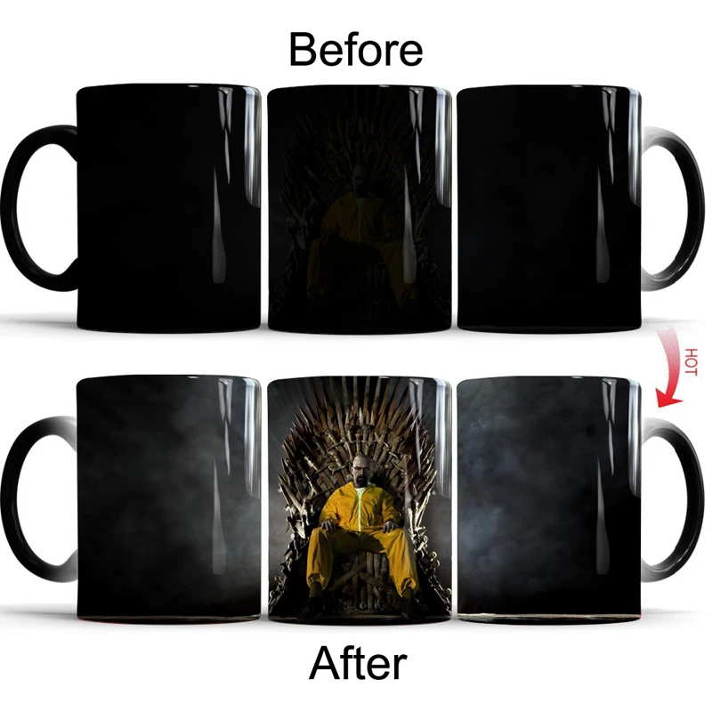 

Game of Thrones Breaking Bad Color Changing Coffee Mug Heat Sensitive Magic Tea Cup Mugs Christmas Gift