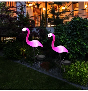 

Led Solar Flamingo Stake Light Lantern Solar Powered Pathway Lights Decorative Outdoor Lawn Yard Lamp For Garden Patio
