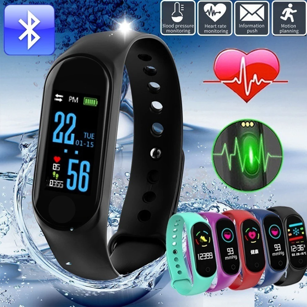 

M3 IP65 Waterproof Bluetooth Smart Band Sport Heart Rate Monitor Fitness Tracker Smart Watch Bracelet
