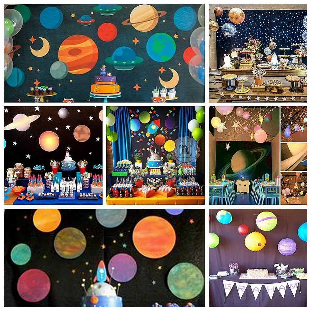 Pack Of 10pc Space Theme Birthday Decorations Hanging Swirls Rocket Planet Astronaut For Happy Birthday Supplies Kid Home Decor