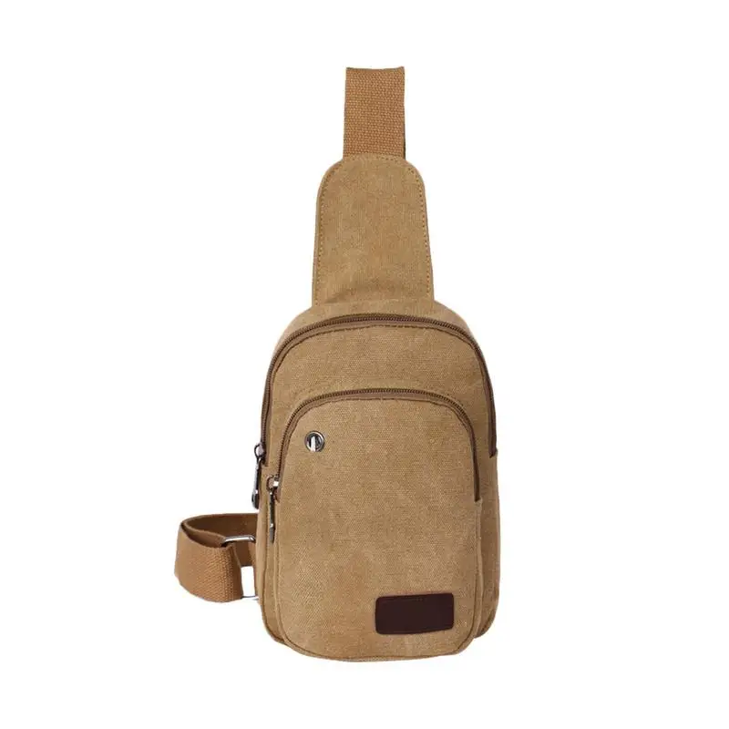 

New Fashion Canvas Casual Chest Bag Mobile Phone Headset Sling Shoulder Canvas Hand Bags For Men Male Crossbody Bag Purse Pouch