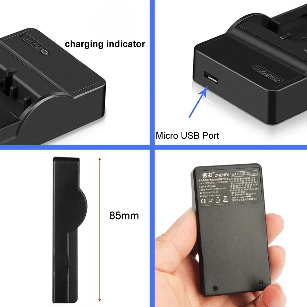 fuer PANASONIC Lumix DMC-FS42 mit Micro USB Plug DMC-FS62 Schnell-Ladegerät 