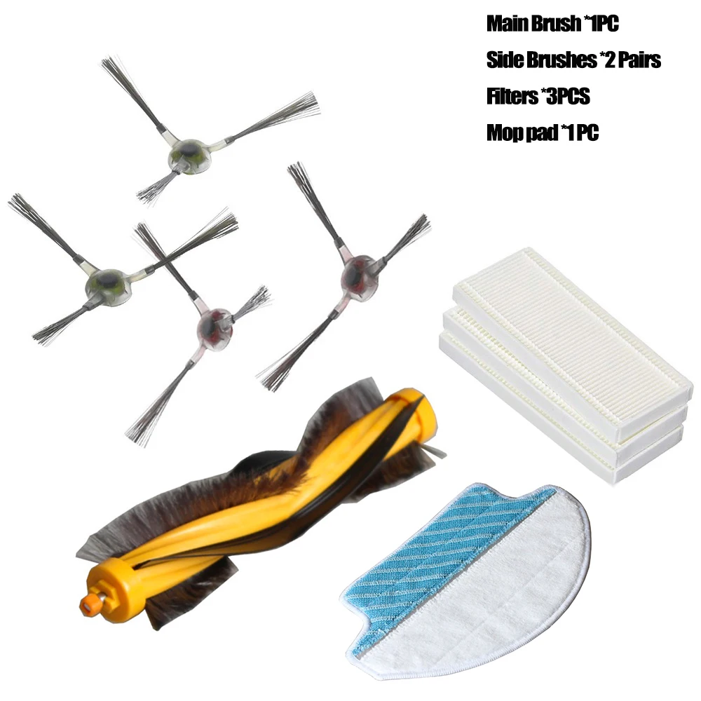 

8pcs Mop Cloths+ Main Brush +Side Brush+Filter For Ecovacs Deebot R95 R96 R97