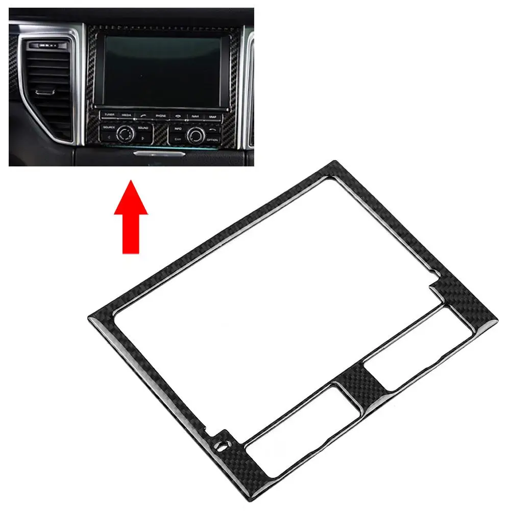 

Carbon Fiber Car Styling Center Console CD Panel Trim Frame Cover decoration for Porsche Cayenne 2015 2016 2017 2018