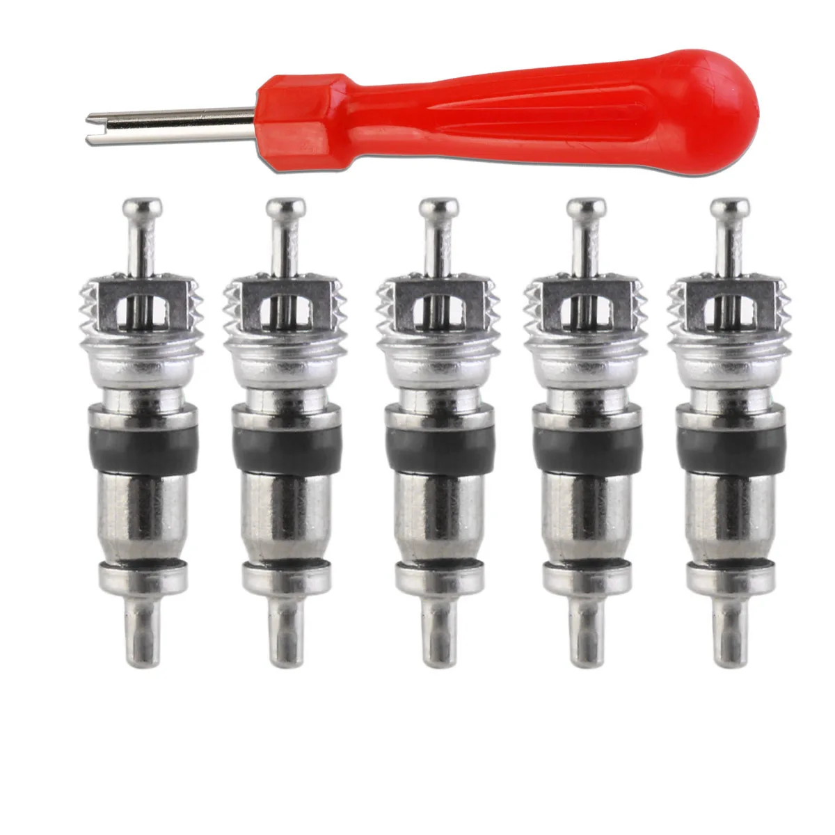 

Tyre Valve Core Remover Removal Tool Key & 5 Valve Cores for Car Bike Truck Motorcycle Replacement Tire Tyre Valve Stem