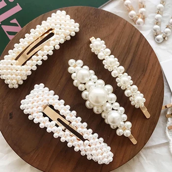 

5pcs/Set Fashionable Pearls Hair Clip for Women Girls Hairband Bling Hairpin Bobby Pin Barrettes Hairpin Headdress Accessories