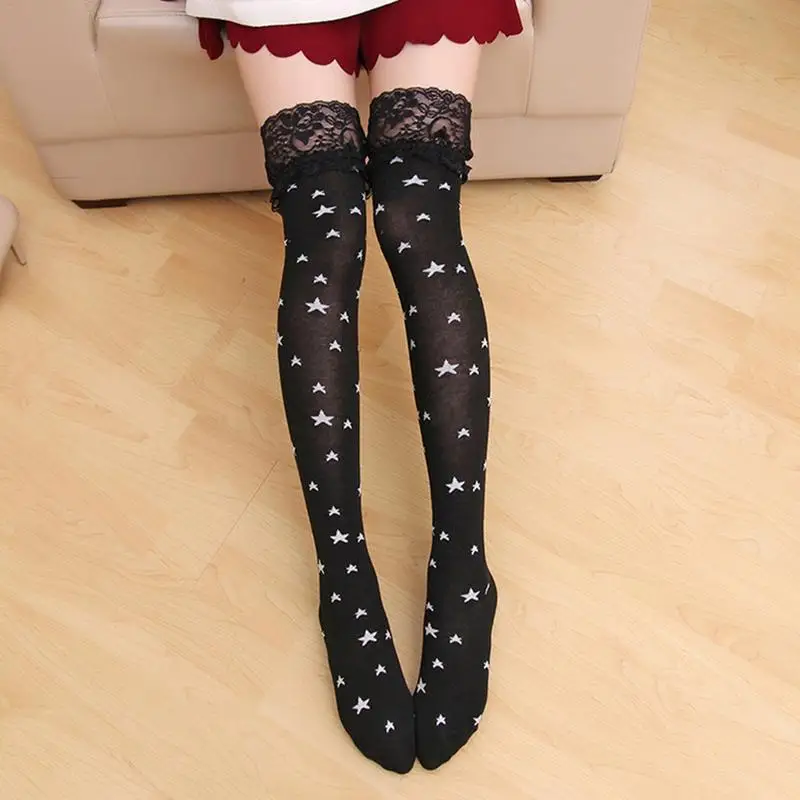over the knee lace stockings