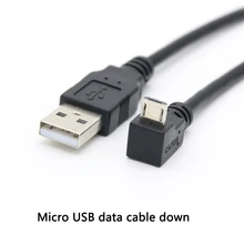 New Up Down Right Angled 90 Degree Connector Micro USB Male to USB 2.0 Female OTG Cable Adapter for Tablet Car Aux