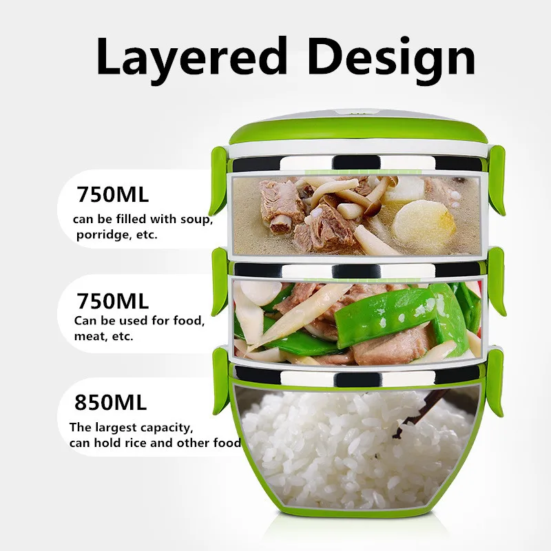 Multi-layer Sealed Insulated Lunch Box For Kids Stainless Steel Food Container Leakproof Lunchbox School Kitchen Bento Box Gift