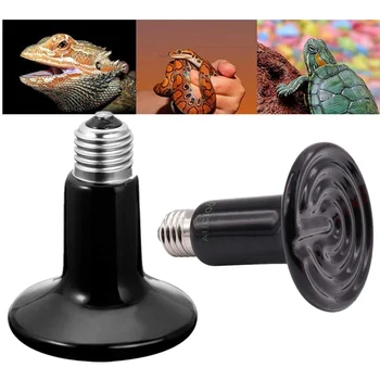 

Brooder Incubator Poultry Terrarium Temperature Control Tools 50-200W Ceramic Infrared Light Heating Lamp Emitter Reptiles Black