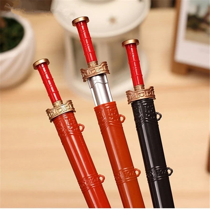 

1 Pieces Creative Stationery Sword Gel Pens Black 0.38mm School Office Supplies Chinese Style Vintage Weapons Writing Pens Gifts