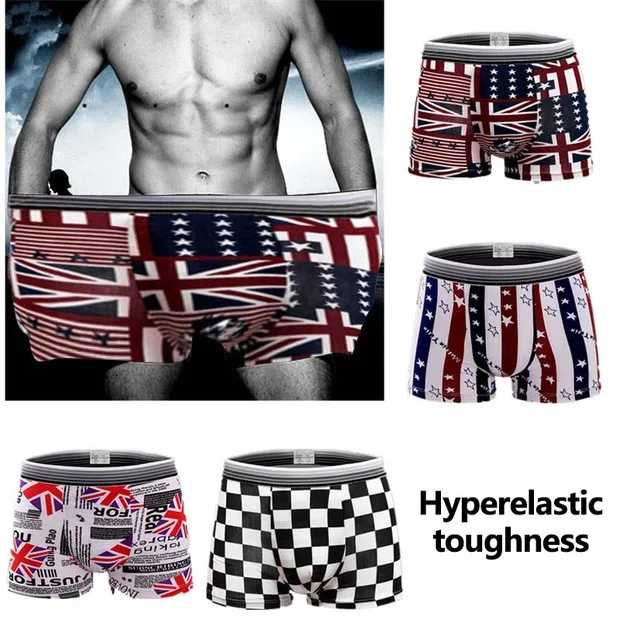 

Hot 2019 New Sexy Underwear Boxer Men Cotton Panties Various types Men Underwear With National Flag Pattern 4 Colors Size L-XXL