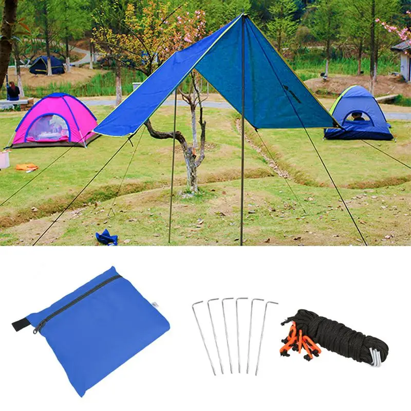 بروتابلي خفيفة قماش القنب في الهواء الطلق التخييم بقاء المأوى الشمس الظل المظلة الفضة طلاء العريشة للماء خيمة للشاطئ