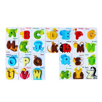 

Wooden Alphabet Blocks Animal Cards Matching Game Color Shape Recognition Early Learning Educational Toys for Children Kids
