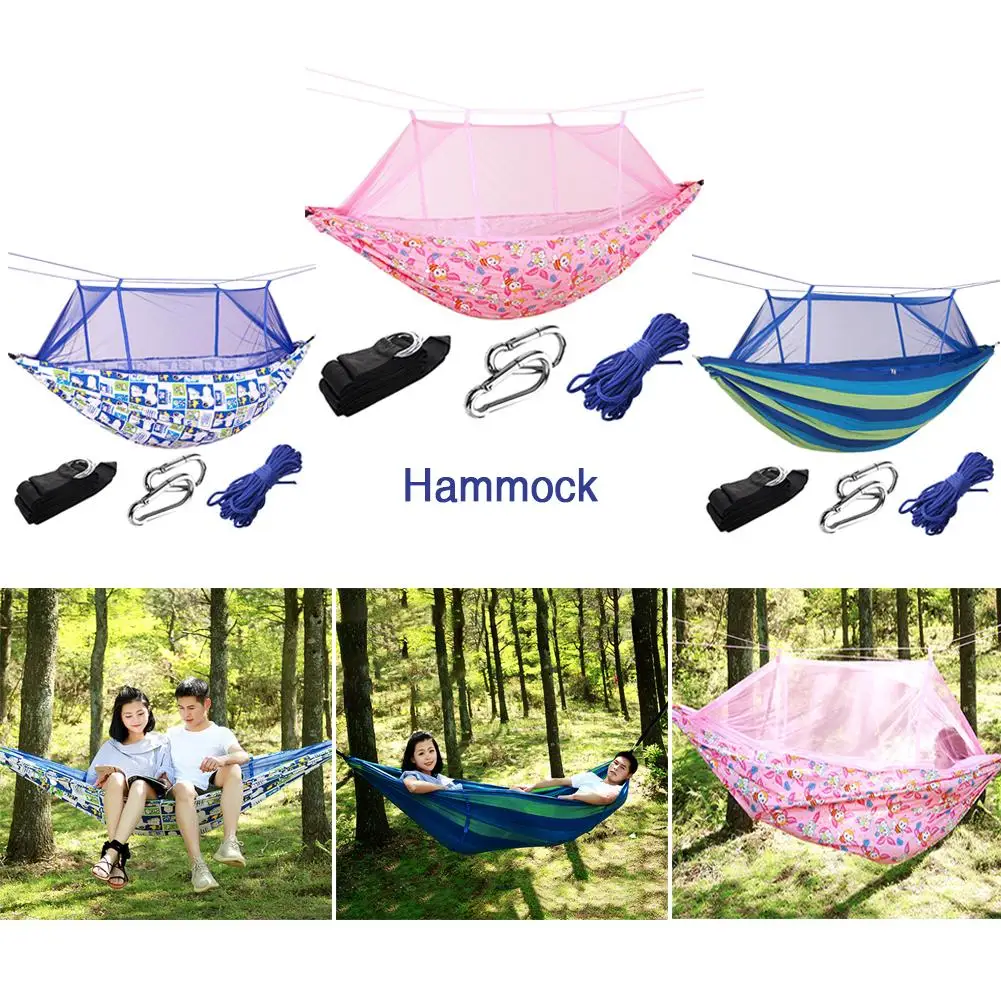 

Outdoor Item Thickened Canvas Hammock With Mosquito-proof Cover Anti-rollover Hammock For Outdoor Hiking Camping Supplies Tools