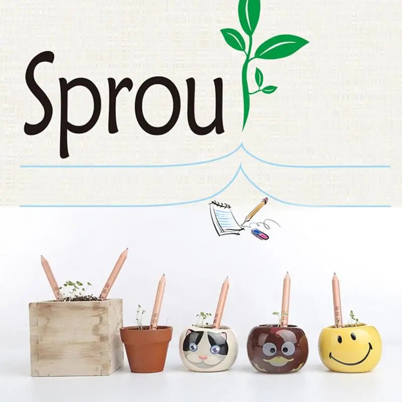 

8PCS Idea Germination Pencil Set To Grow Pencil Sprouted Pencil Mini DIY Desktop Potted Plant Special Gifts Artistic Pencil