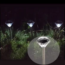 Светодиодный светильник на солнечной энергии 3A, 600MAh Белый Желтый Многоцветный алмаз свет открытый садовый Путь Газон лампа прямая нержавеющая сталь