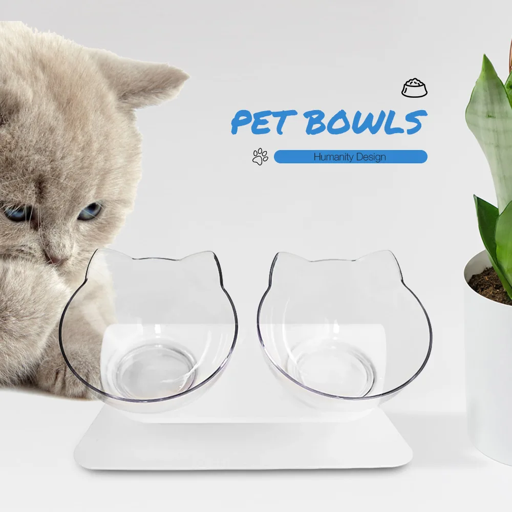 

AntiSlip Pet Dog Cat Bowl Non Toxic Corrosion Resistant Durable Cat Bowl Adjustable Removable Pet Feeder Food Holder Transparent