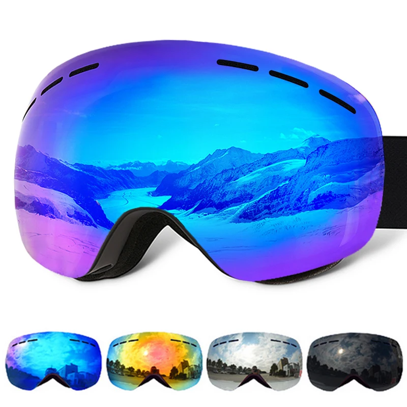 VANREE Brand ski goggles double Lens UV400 anti fog Skiing eyewear men