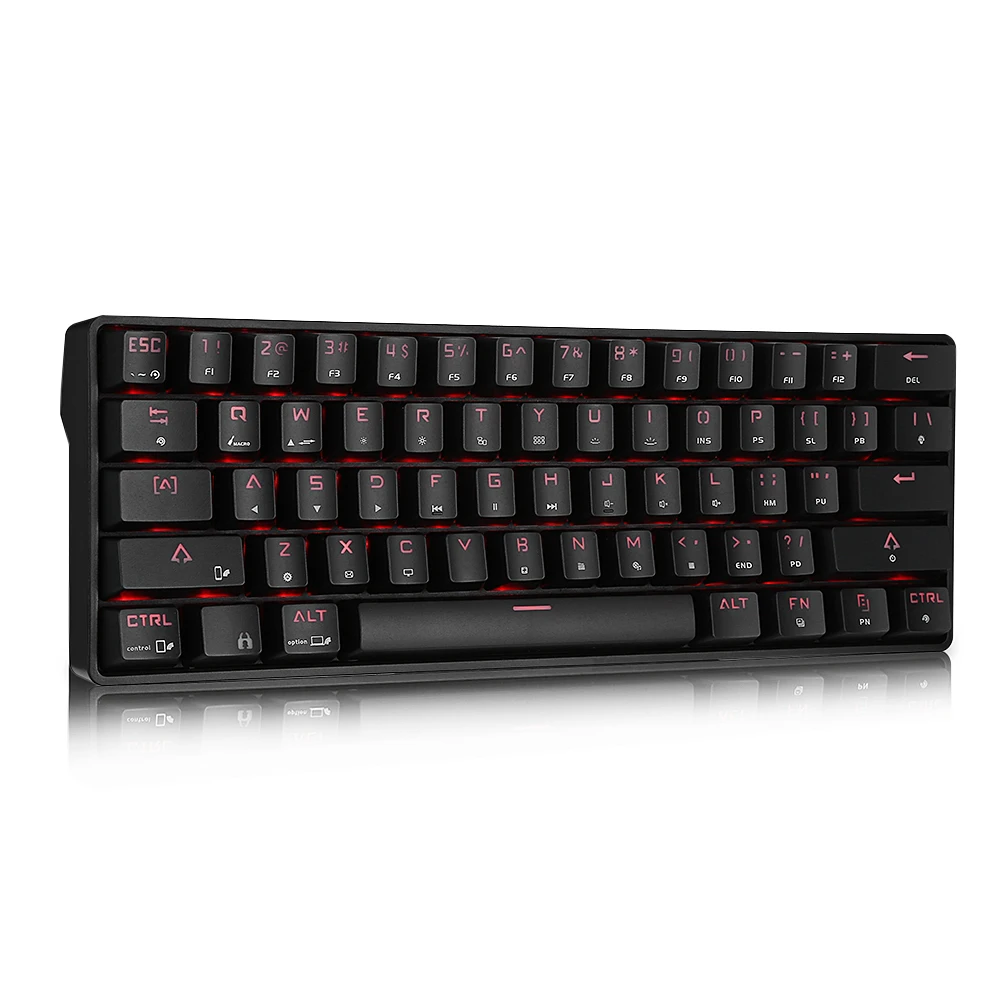Zeepin DK61 Bluetooth 4 0 Проводная Двухрежимная игровая механическая клавиатура 61 клавиша