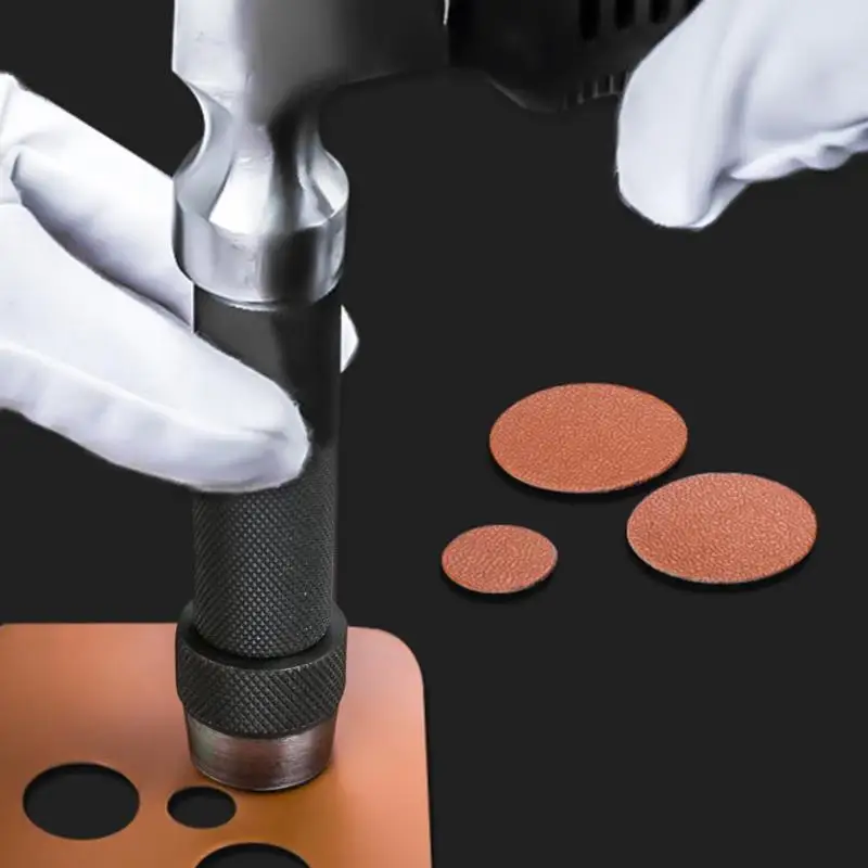 

10Pcs Leather Tools Heavy Duty Hollow Punch Kit Tool Set Gasket Leather Rubber Punching For DIY Leathercraft Punch Rivet