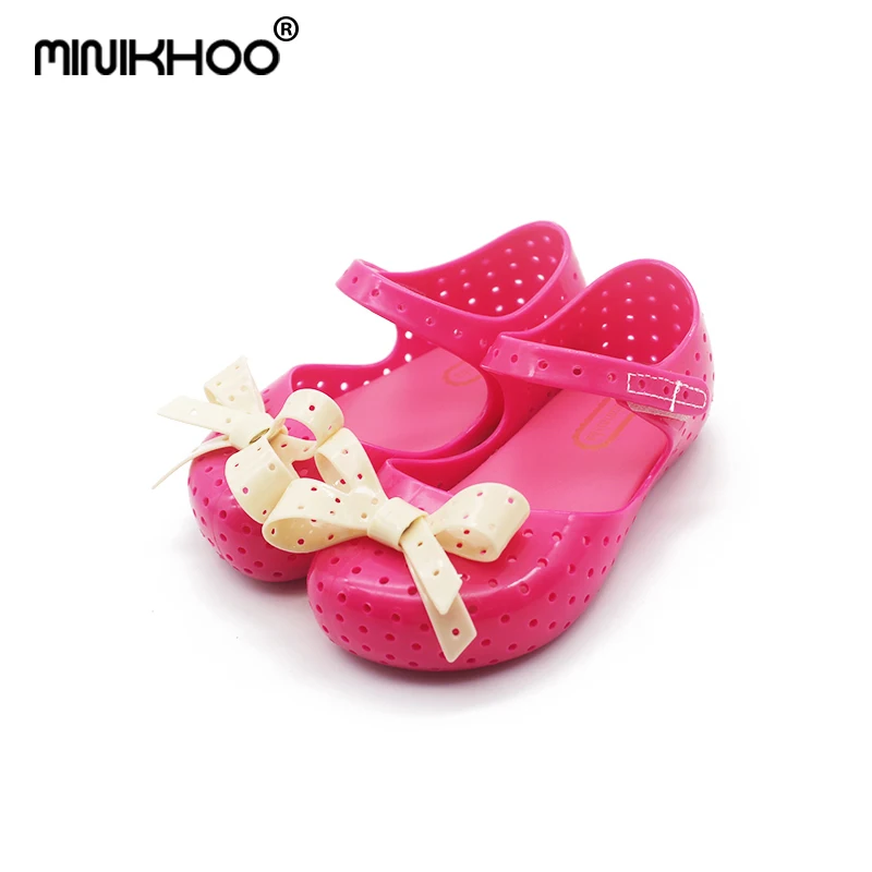 

Mini Melissa 4Color Cute Bow Girls Jelly Sandals 2019 Summer Children Shoes Baby Princess Lovely Sandals Non-slip 14.5cm-17cm