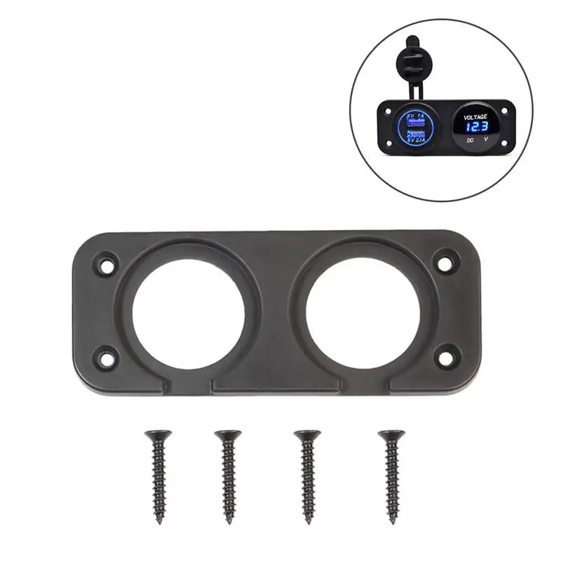 

Universal 2 Holes Panel Dual USB Car Charger Cigarette Lighter Car Motorcycle Boat Power 2 Holes Socket Panel - Panel Only