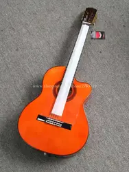 39 дюймов Электрическая Акустическая гитара для фламенко с ель/агуадзе, Классическая гитара с звукоснимателем, красный цвет