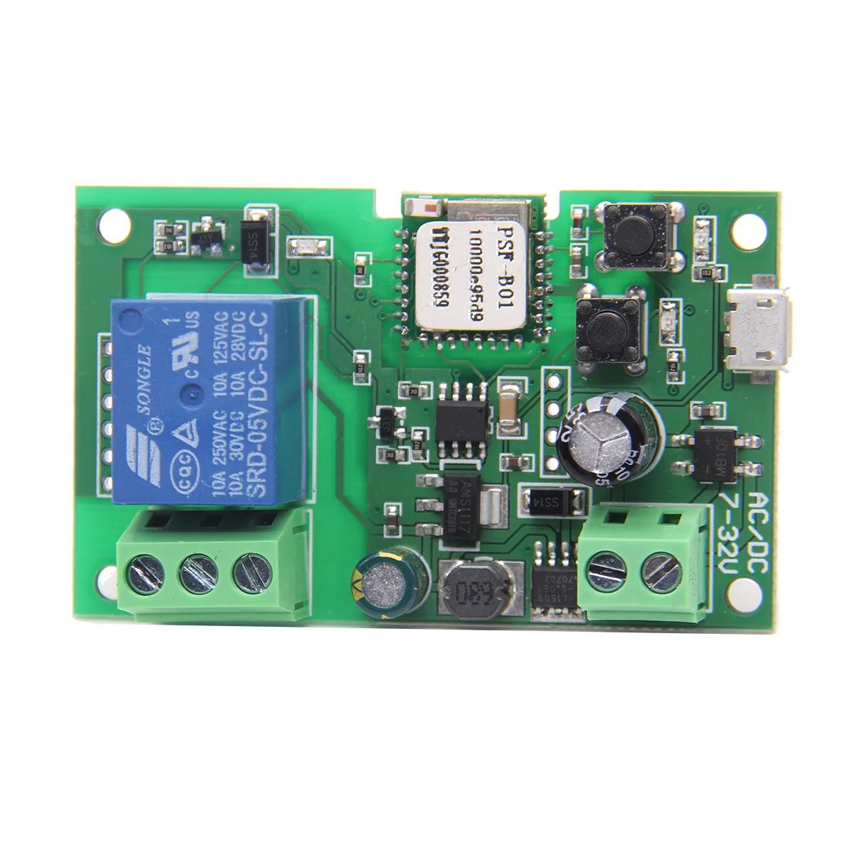 

IoT DIY DC 7V-32V/ USB 5V WiFi Wireless Single Channel Jog/inching and self-locking Module for Smart Home Switch