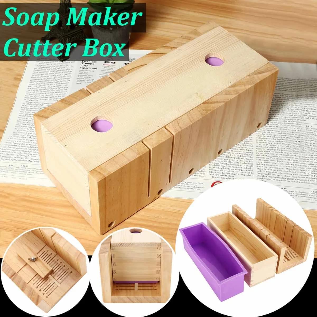

Soap Cutting Tools Kits Adjustable Wood Loaf Cutter Box DIY Handmade Soap Making Supplies With Scale And Slotting Soap Cutter