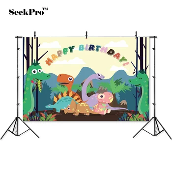

thin vinyl happy birthday dinosaur children Banner photo Background Printed Professional Indoor Photographic studio Backdrops