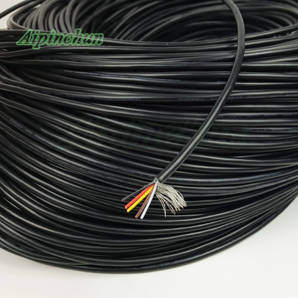 

Экранированный провод Aipinchun, 20 метров, 2, 3, 4, 5-жильный, 2547, 28AWG, 2,1 канальный аудиокабель, экранированный провод для усилителя