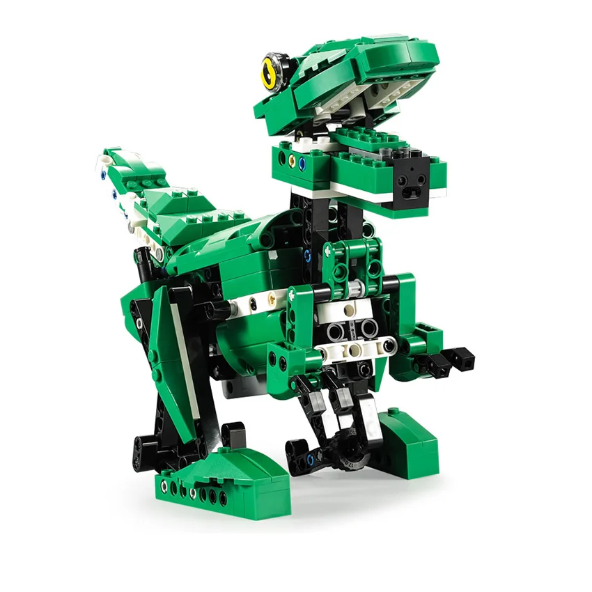 2in1 Dinosaurs transform Crocodile Building Blocks Set Sound Ifrared Sensing Motor 435pcs Bricks Apply to Legoes LEPINS Toys boy