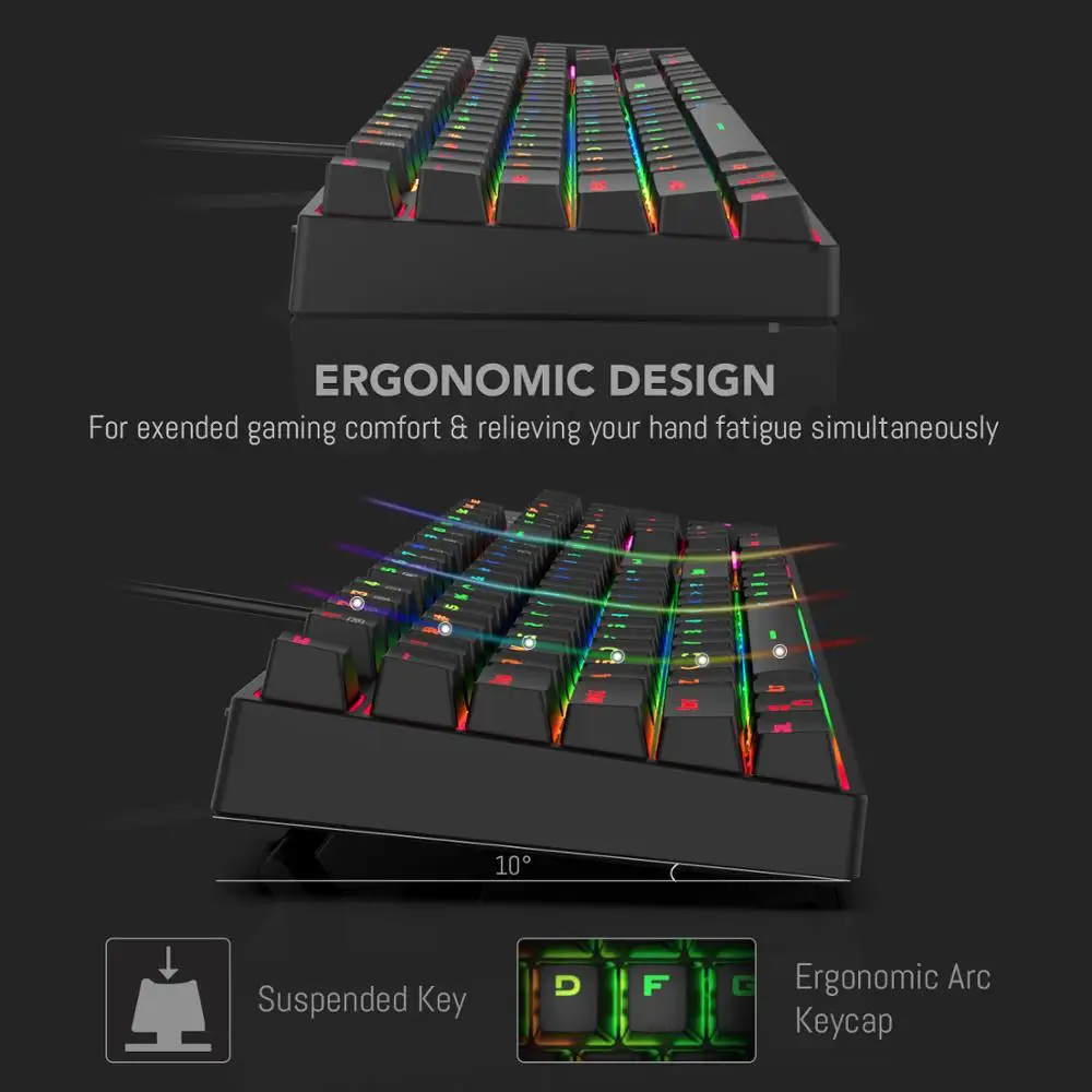 Redragon K582-BA Combo Wired Mechanical Gaming Keyboard & M711 Cobra Gaming Mouse 10000DPI 7 Progra
