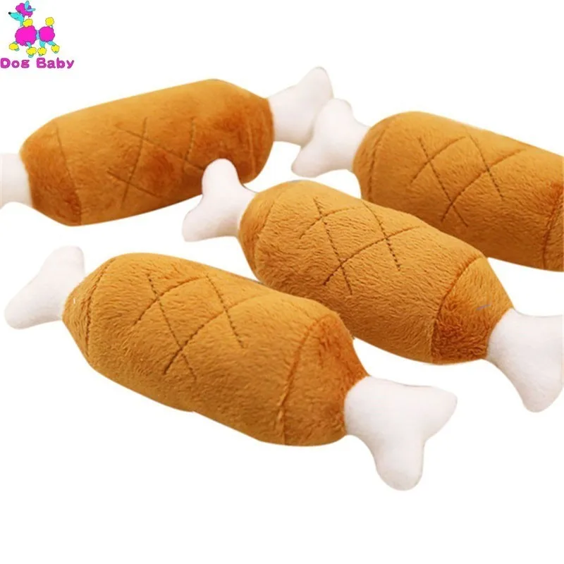 

2PCS/Pack Pet Dog Cat Chicken Legs Design Plush Toy Squeaky Interactive Toy For Small Dog Supplies Pet Products Puppy Fleece Toy