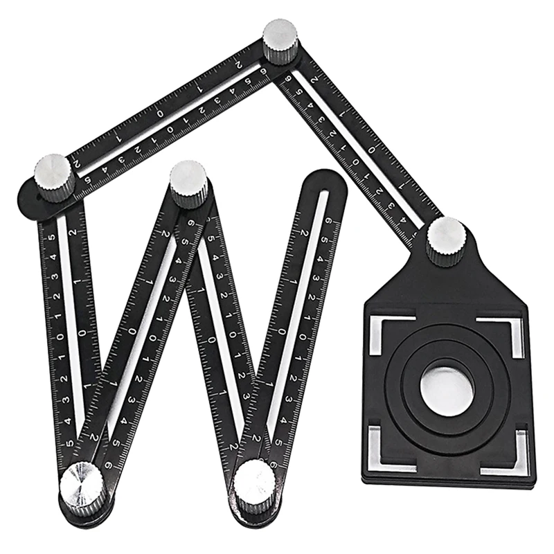 

Aluminum Alloy Six-fold Ruler Tile Hole Puncher for Woodworking Tool