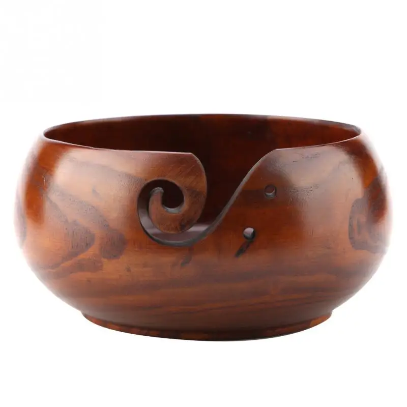 Us 14 32 40 Off 17 17 8cm Natural Crafted Wooden Yarn Bowl For Knitting Crochet Home Decor Medium Diameter In Diy Apparel Needlework Storage